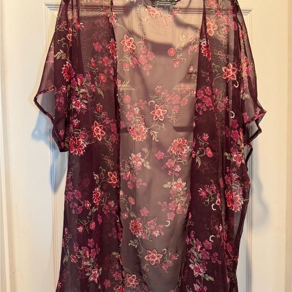 Floral Sheer Kimono Cardigan - Picture 1 of 3